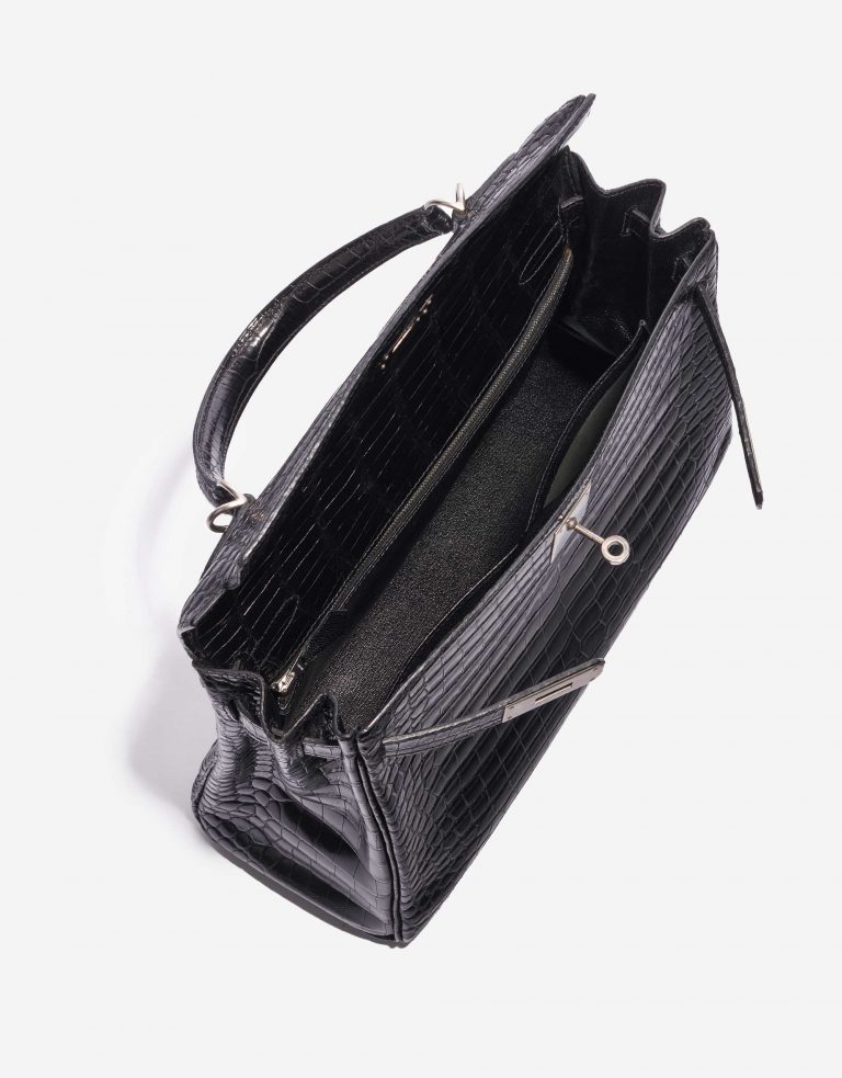 "Hermès Kelly 32 Porosus Crocodile Black "