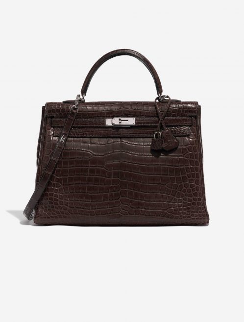 Hermès Kelly 35 Porosus Crocodile Gris Elephant
