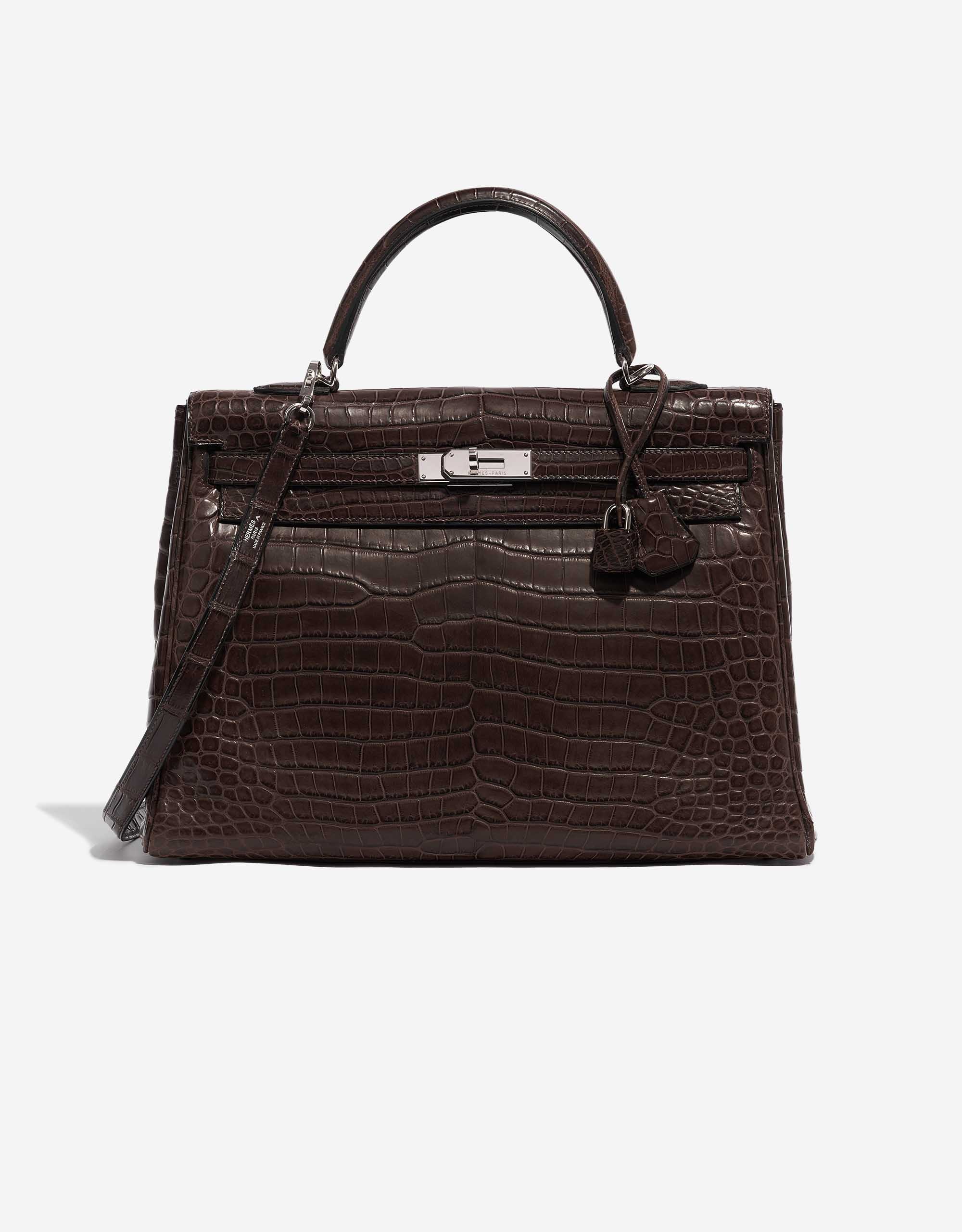 エルメス HERMES エルミー Hermès Kelly 35 Porosus Crocodile Gris Elephant | SACLÀB