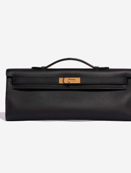 Pre-owned Hermès bag Kelly Cut Clutch Swift Black Black Front | Sell your designer bag on Saclab.com