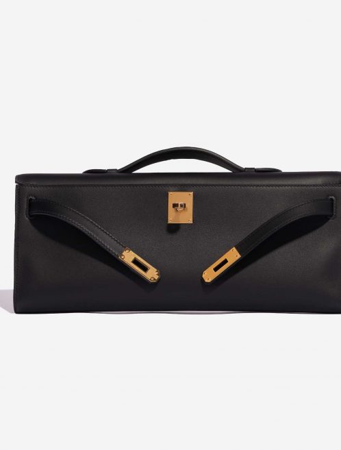 Pre-owned Hermès bag Kelly Cut Clutch Swift Black Black Front Open | Sell your designer bag on Saclab.com
