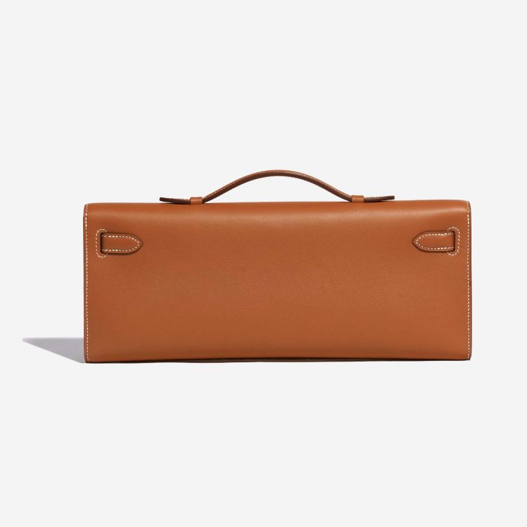 Pre-owned Hermès bag Kelly Cut Clutch Swift Gold Beige, Brown Back | Sell your designer bag on Saclab.com