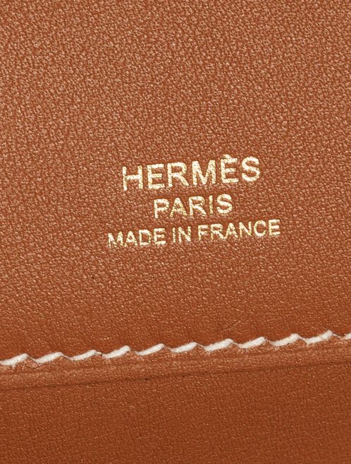 Pre-owned Hermès bag Kelly Cut Clutch Swift Gold Beige, Brown Logo | Sell your designer bag on Saclab.com