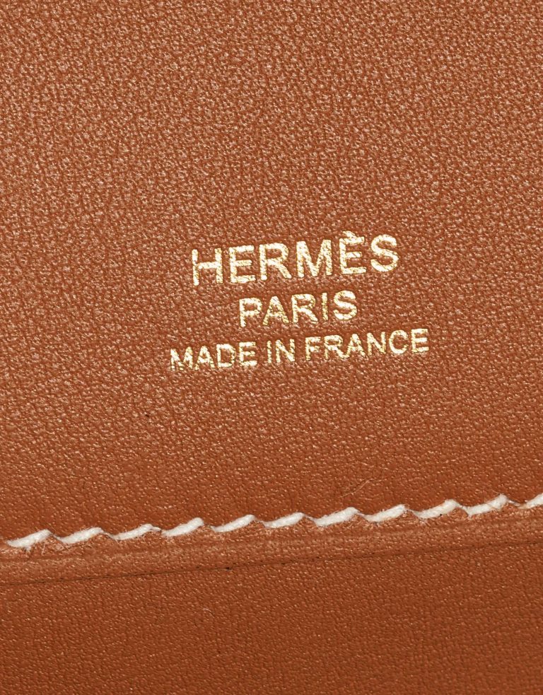 Pre-owned Hermès bag Kelly Cut Clutch Swift Gold Beige, Brown Logo | Sell your designer bag on Saclab.com