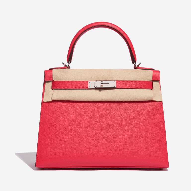 Pre-owned Hermès bag Kelly 28 Epsom Rose Extreme Pink, Rose Front Velt | Sell your designer bag on Saclab.com