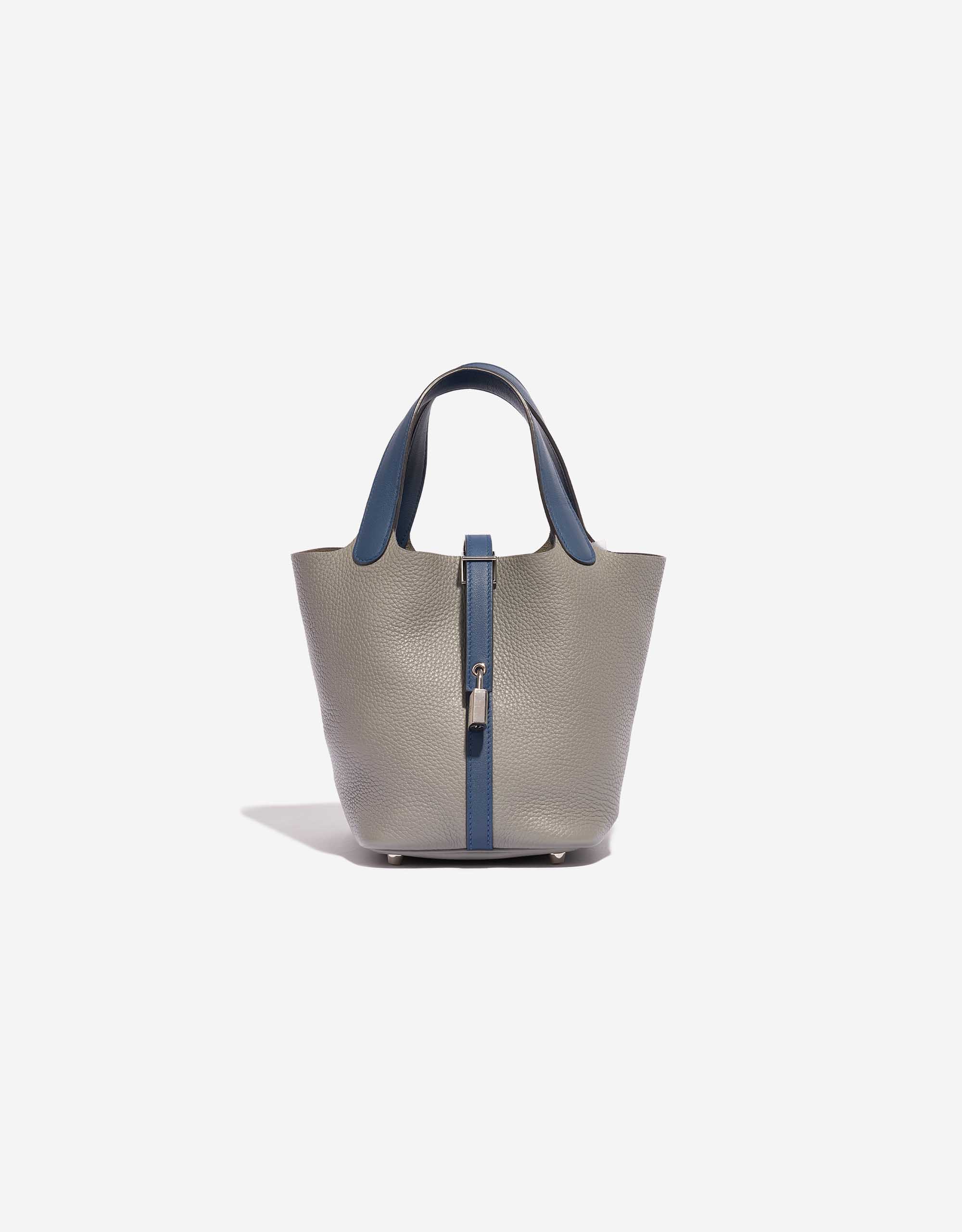 マカロン　 shimmer バニー グレー Mサイズ Hermès Picotin 18 Clemence / Swift Gris Mouette / Blue Agate | SACLÀB