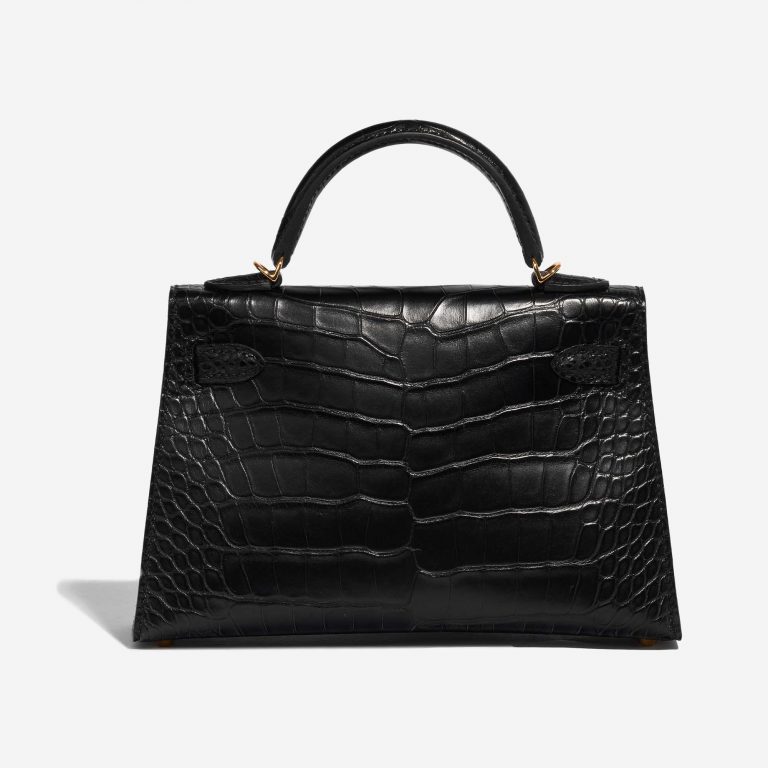 Pre-owned Hermès bag Kelly Mini Matte Alligator Black Black Back | Sell your designer bag on Saclab.com
