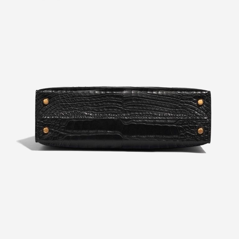 Pre-owned Hermès bag Kelly Mini Matte Alligator Black Black Bottom | Sell your designer bag on Saclab.com