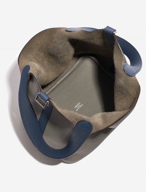 Pre-owned Hermès bag Picotin 18 Clemence / Swift Gris Mouette / Blue Agate Blue Inside | Sell your designer bag on Saclab.com