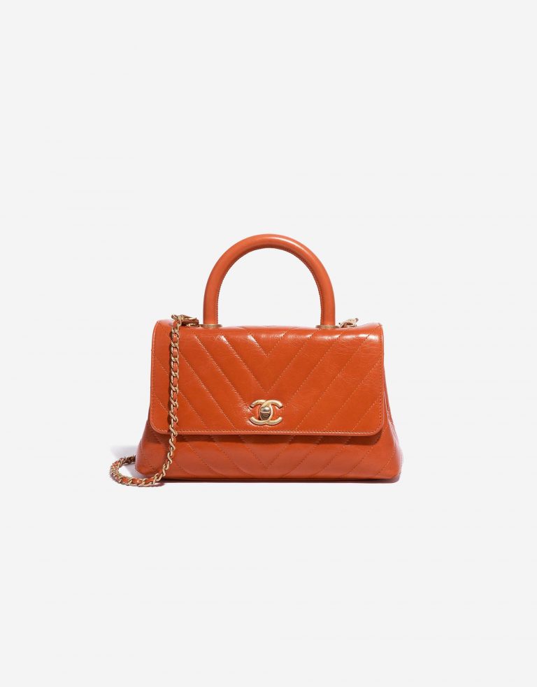 CHANELボタン Chanel Handle Small Calf Orange | SACLÀB