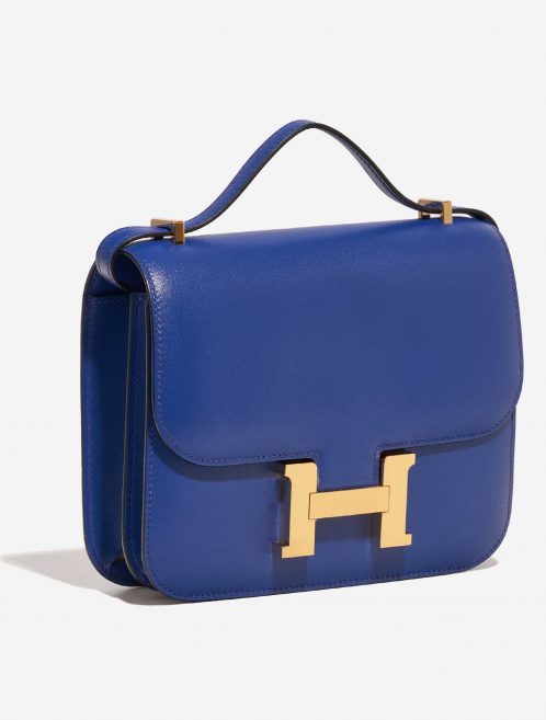 Pre-owned Hermès bag Constance 18 Tadelakt Bleu Electrique Blue Side Front | Sell your designer bag on Saclab.com