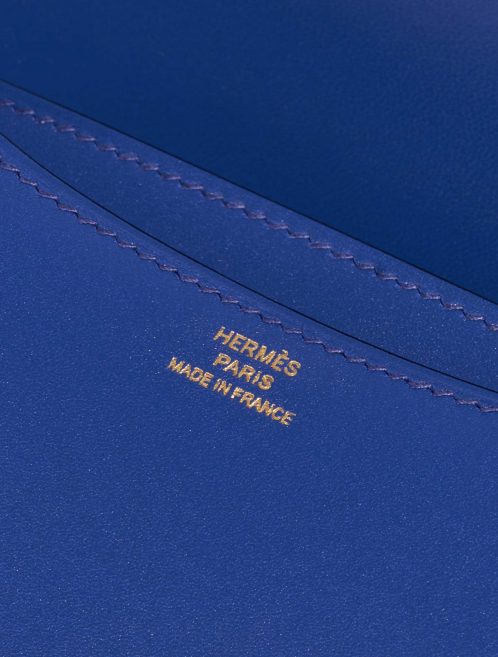 Pre-owned Hermès bag Constance 18 Tadelakt Bleu Electrique Blue Logo | Sell your designer bag on Saclab.com
