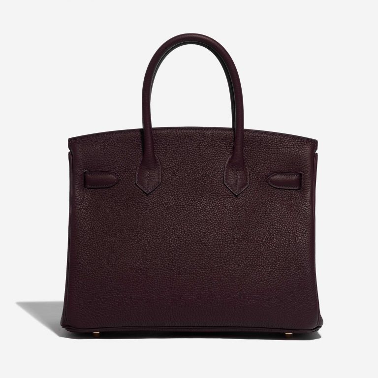Pre-owned Hermès bag Birkin 30 Clemence Taurillon Rouge Sellier Brown, Red Back | Sell your designer bag on Saclab.com