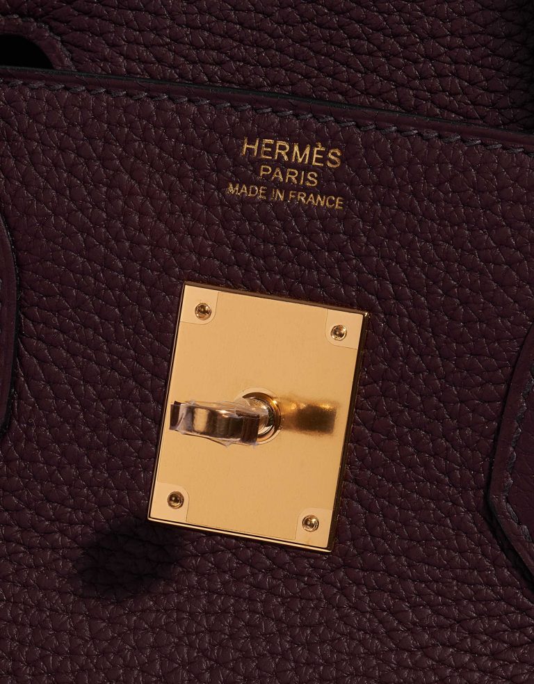 Pre-owned Hermès bag Birkin 30 Clemence Taurillon Rouge Sellier Brown, Red Logo | Sell your designer bag on Saclab.com
