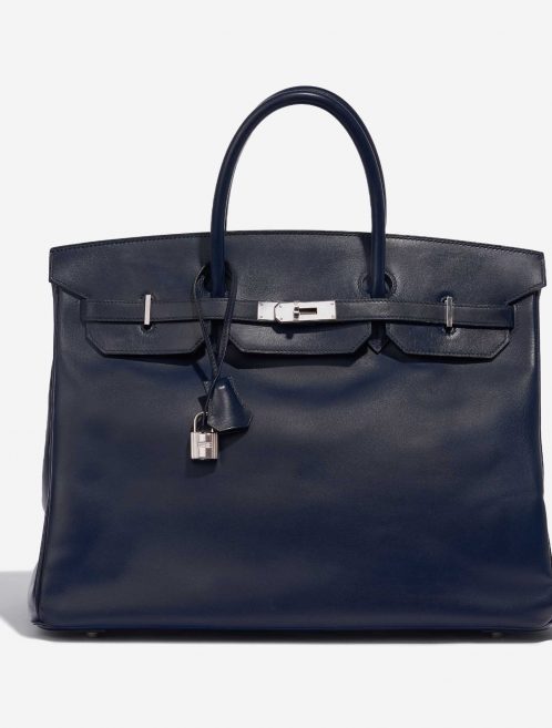 Pre-owned Hermès bag Birkin 40 Swift Blue Royale Blue Front | Sell your designer bag on Saclab.com