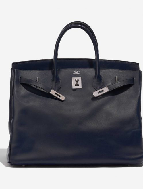 Pre-owned Hermès bag Birkin 40 Swift Blue Royale Blue Front Open | Sell your designer bag on Saclab.com