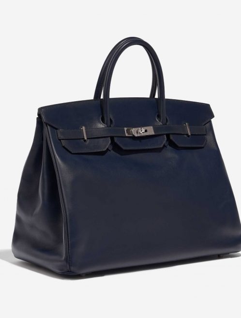 Pre-owned Hermès bag Birkin 40 Swift Blue Royale Blue Side Front | Sell your designer bag on Saclab.com