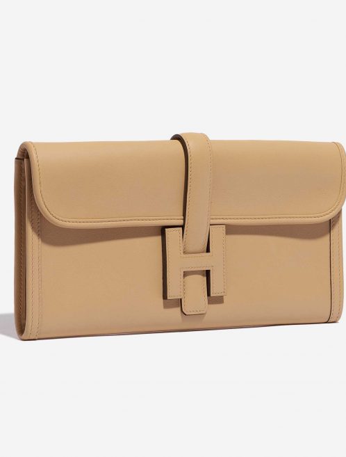 Pre-owned Hermès bag Jige Clutch Swift Tabac Brown Side Front | Sell your designer bag on Saclab.com