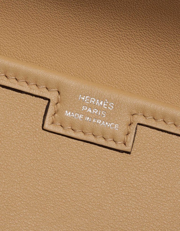Pre-owned Hermès bag Jige Clutch Swift Tabac Brown Logo | Sell your designer bag on Saclab.com