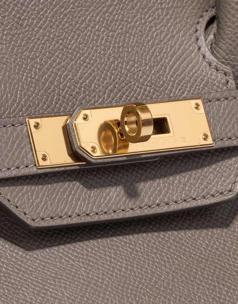 Pre-owned Hermès bag Birkin 30 Epsom Étain Brown Closing System | Sell your designer bag on Saclab.com