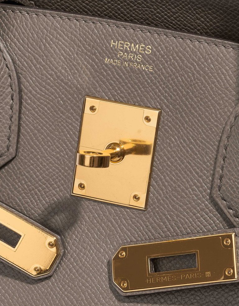 Pre-owned Hermès bag Birkin 30 Epsom Étain Brown Logo | Sell your designer bag on Saclab.com