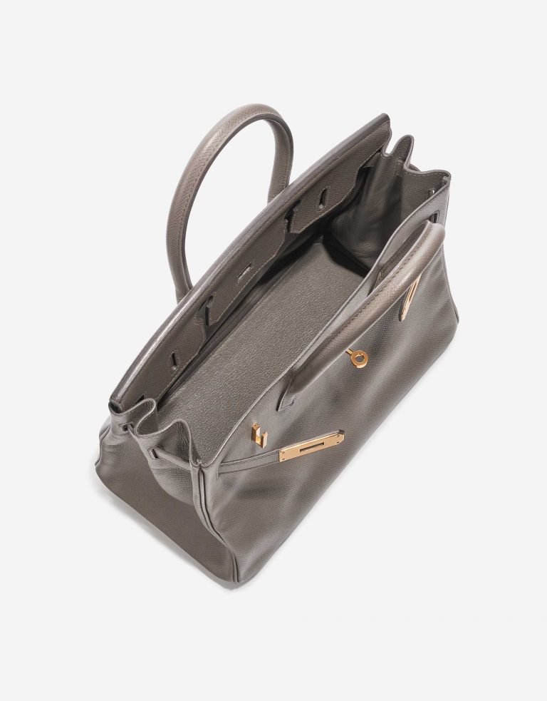 Pre-owned Hermès bag Birkin 30 Epsom Étain Brown Inside | Sell your designer bag on Saclab.com