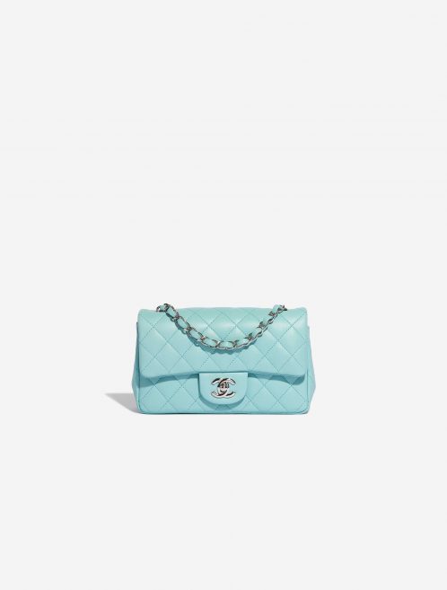 Pre-owned Chanel bag Timeless Mini Rectangular Lamb Tiffany Blue Blue Front | Sell your designer bag on Saclab.com