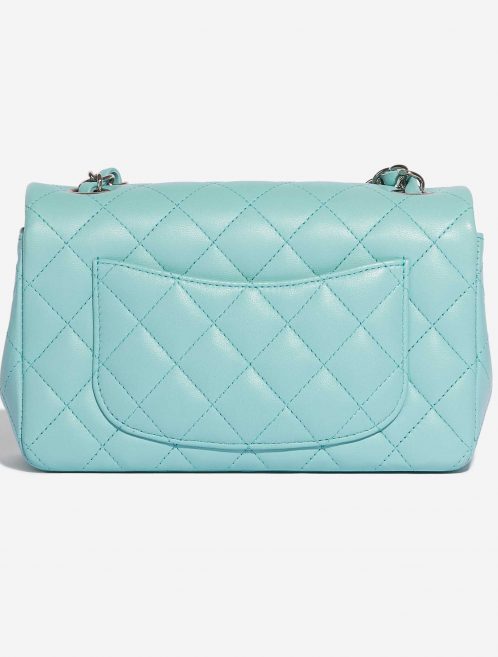 Pre-owned Chanel bag Timeless Mini Rectangular Lamb Tiffany Blue Blue Back | Sell your designer bag on Saclab.com