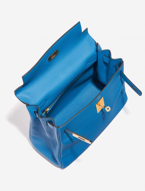 Pre-owned Hermès bag Kelly 28 Togo Blue Zanzibar Blue Inside | Sell your designer bag on Saclab.com