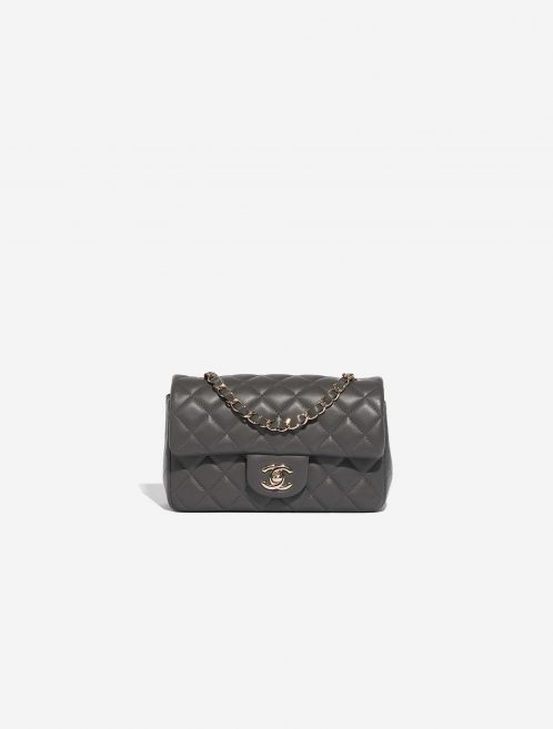 Pre-owned Chanel bag Timeless Mini Rectangular Lamb Grey Grey Front | Sell your designer bag on Saclab.com