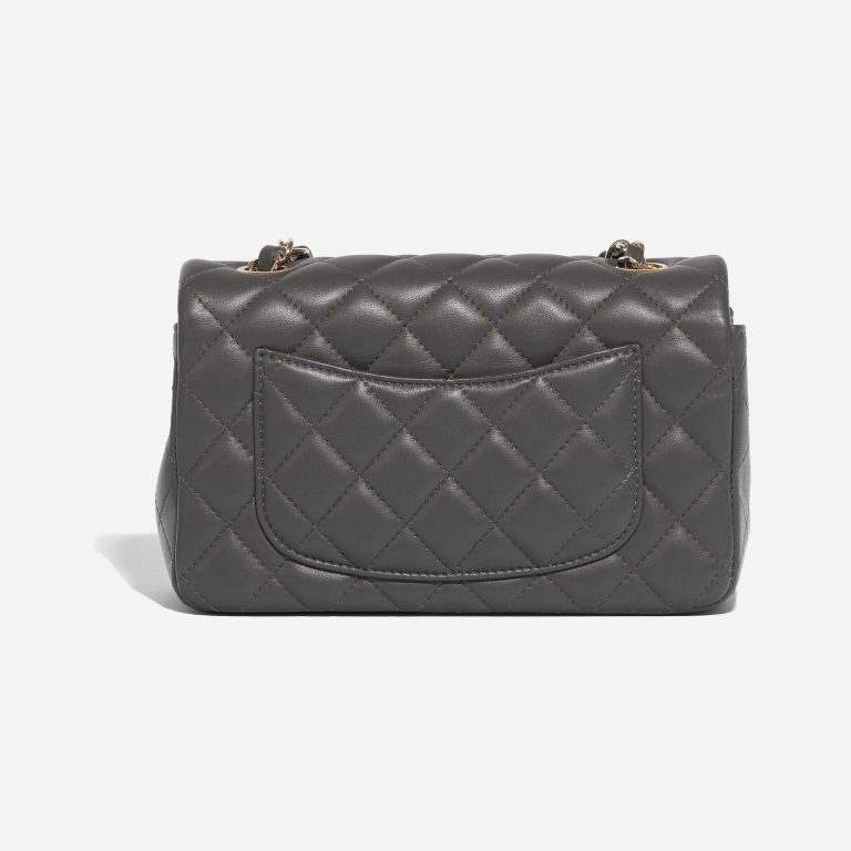 Pre-owned Chanel bag Timeless Mini Rectangular Lamb Grey Grey Back | Sell your designer bag on Saclab.com