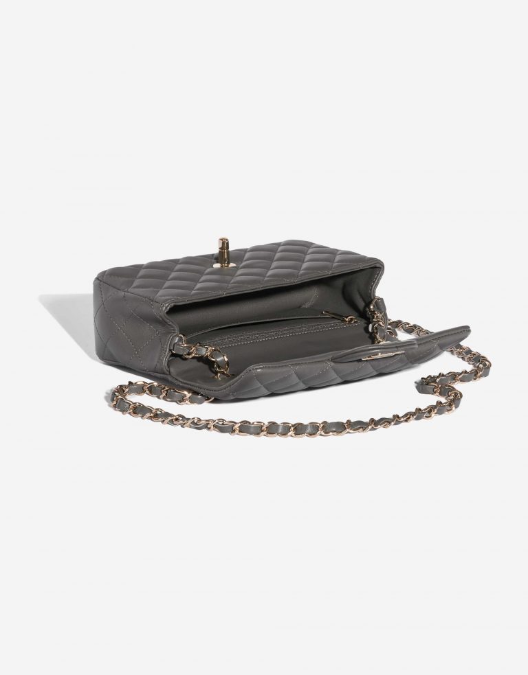 Pre-owned Chanel bag Timeless Mini Rectangular Lamb Grey Grey Inside | Sell your designer bag on Saclab.com