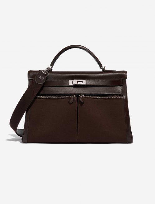 Pre-owned Hermès bag Kelly Lakis 40 Box Chocolat Brown Front | Sell your designer bag on Saclab.com
