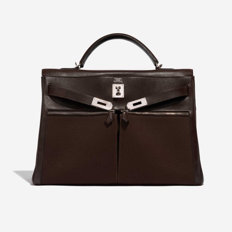 Pre-owned Hermès bag Kelly Lakis 40 Box Chocolat Brown Front Open | Sell your designer bag on Saclab.com