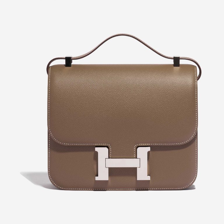 Pre-owned Hermès bag Constance 24 Epsom Etoupe Brown Front | Sell your designer bag on Saclab.com