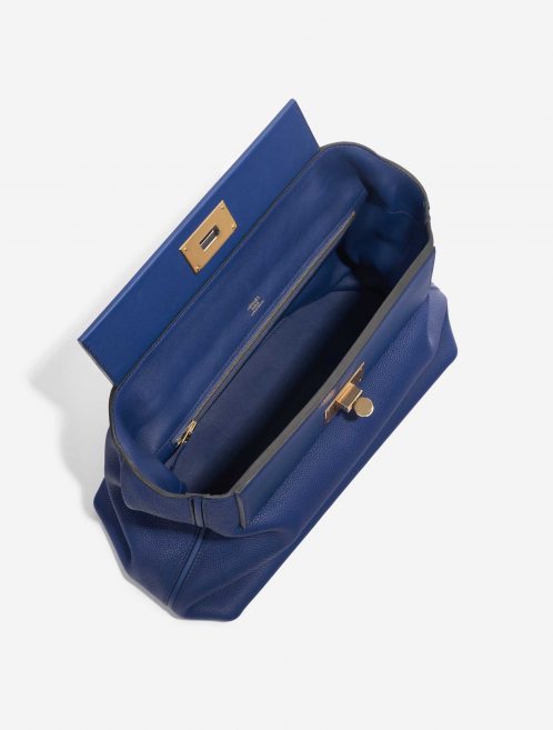 Pre-owned Hermès bag 24/24 35 Clemence / Swift Deep Blue Blue Inside | Sell your designer bag on Saclab.com