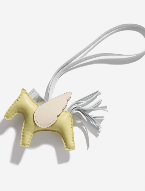 Pre-owned Hermès bag Rodeo Pegasus PM Milo Lamb Jaune Bourgeon / Bleu Brume / Nata Beige, White, Yellow Front | Sell your designer bag on Saclab.com