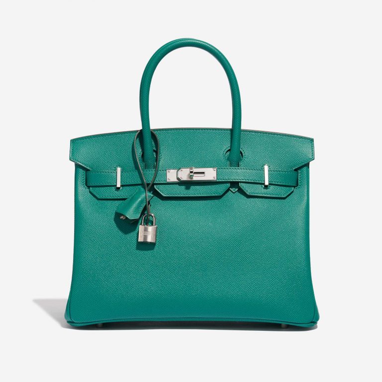 Pre-owned Hermès bag Birkin 30 Epsom Vert Jade Green Front | Sell your designer bag on Saclab.com
