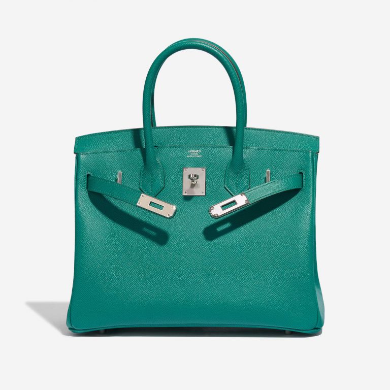 Pre-owned Hermès bag Birkin 30 Epsom Vert Jade Green Front Open | Sell your designer bag on Saclab.com