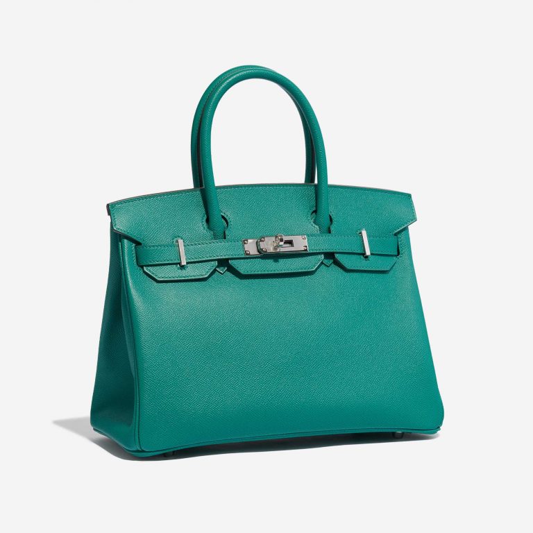 Pre-owned Hermès bag Birkin 30 Epsom Vert Jade Green Side Front | Sell your designer bag on Saclab.com