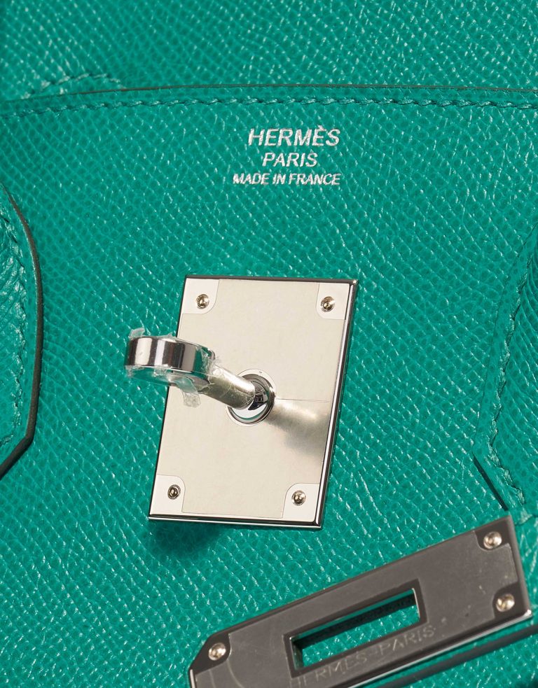 Pre-owned Hermès bag Birkin 30 Epsom Vert Jade Green Logo | Sell your designer bag on Saclab.com