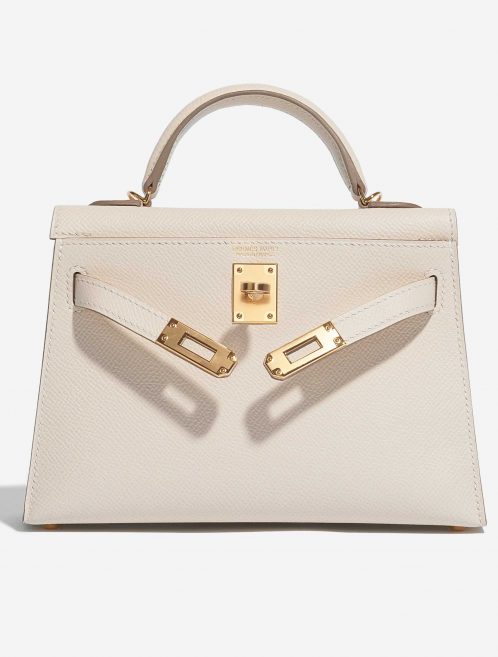 Pre-owned Hermès bag Kelly Mini Epsom Craie White Front Open | Sell your designer bag on Saclab.com