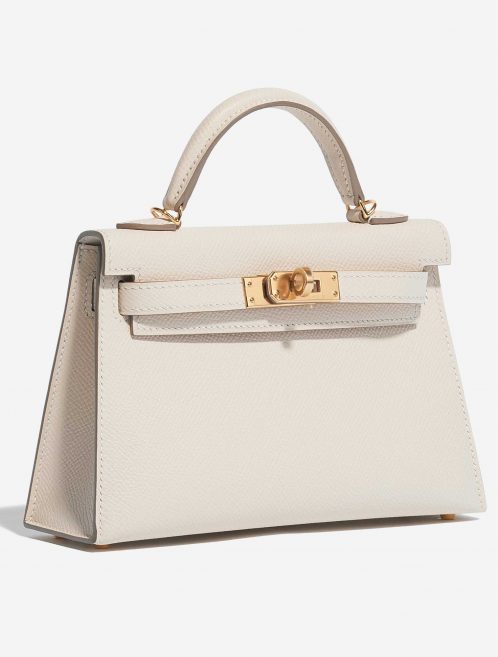 Pre-owned Hermès bag Kelly Mini Epsom Craie White Side Front | Sell your designer bag on Saclab.com