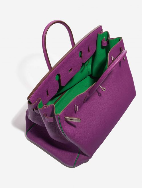 Pre-owned Hermès bag Birkin 40 HSS Togo Anemone / Bamboo Green, Violet Inside | Sell your designer bag on Saclab.com