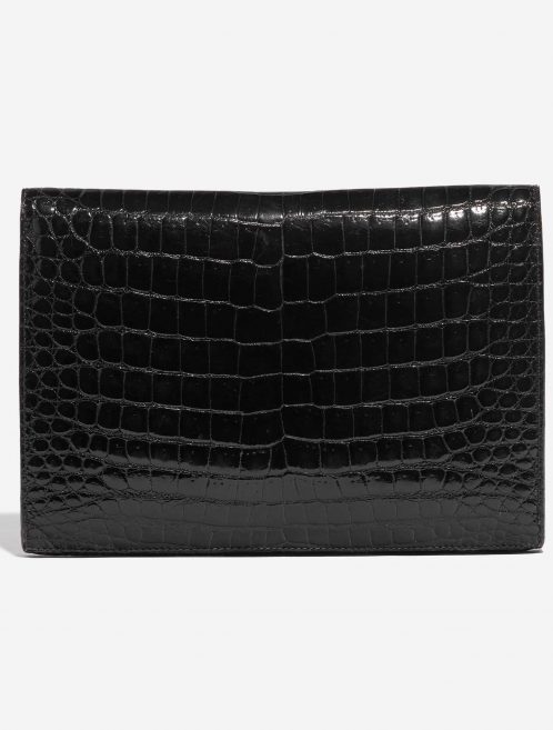 Pre-owned Hermès bag Clutch Medium Porosus Crocodile Black Black Back | Sell your designer bag on Saclab.com