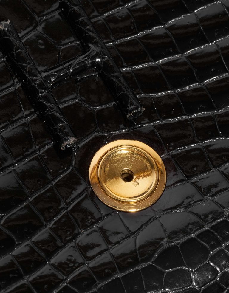 Pre-owned Hermès bag Clutch Medium Porosus Crocodile Black Black Closing System | Sell your designer bag on Saclab.com