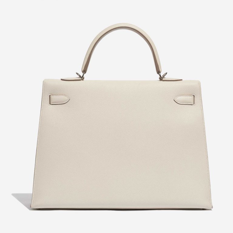 Pre-owned Hermès bag Kelly 35 Epsom Craie White Back | Sell your designer bag on Saclab.com