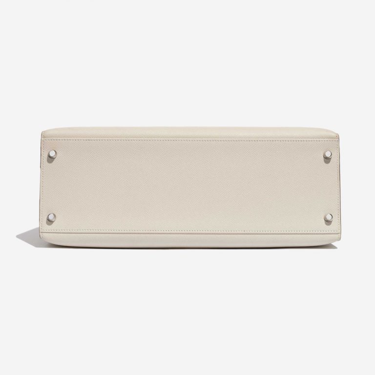 Pre-owned Hermès bag Kelly 35 Epsom Craie White Bottom | Sell your designer bag on Saclab.com