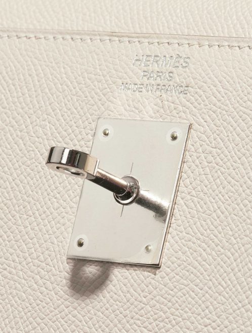 Pre-owned Hermès bag Kelly 35 Epsom Craie White Logo | Sell your designer bag on Saclab.com