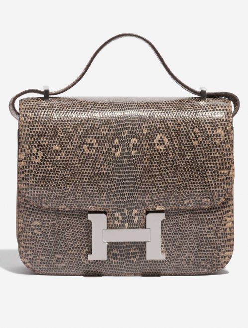 Pre-owned Hermès bag Constance 18 Salvator Lizard Desert Ombré Beige, Brown Front | Sell your designer bag on Saclab.com